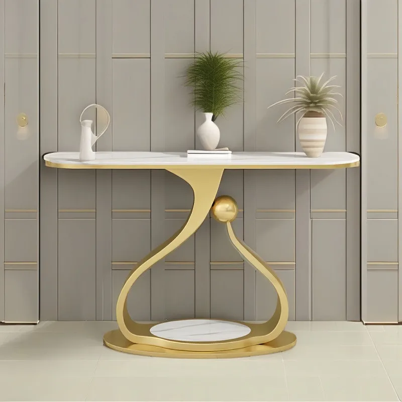 Premium Cream style simple entrance table against the wall extremely narrow high-end entrance cabinet light luxury