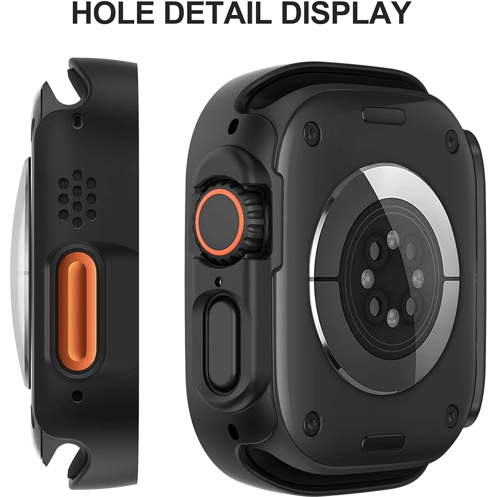 2PCS Black Tempered Glass Screen Protector For Apple Watch Ultra 2 Ultra2 Protection Case Cover ScreenProtector Accessories image 2
