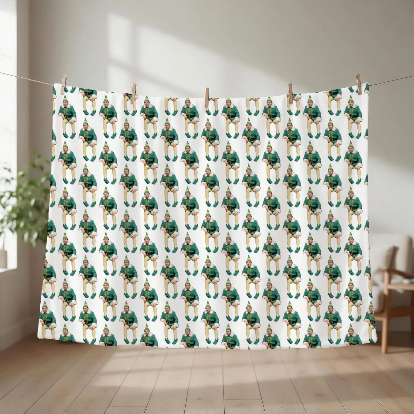 Quinn Hughes elf costume Throw Blanket Soft Plaid Travel Flannel Tourist Blankets