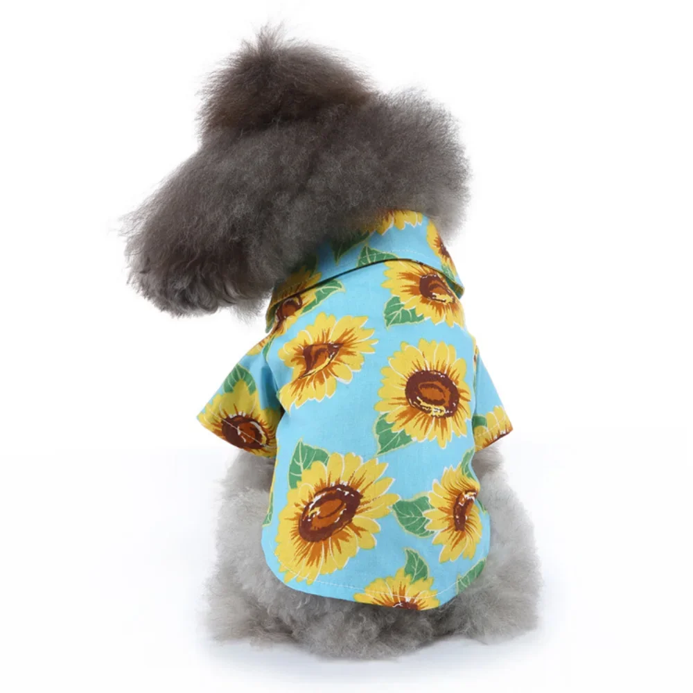 Hawaiian Style Leaf Printed Pet Beach Shirts Summer Dog Clothes for Puppy Small Large Cat Dog Chihuahua Costume Pets Clothing