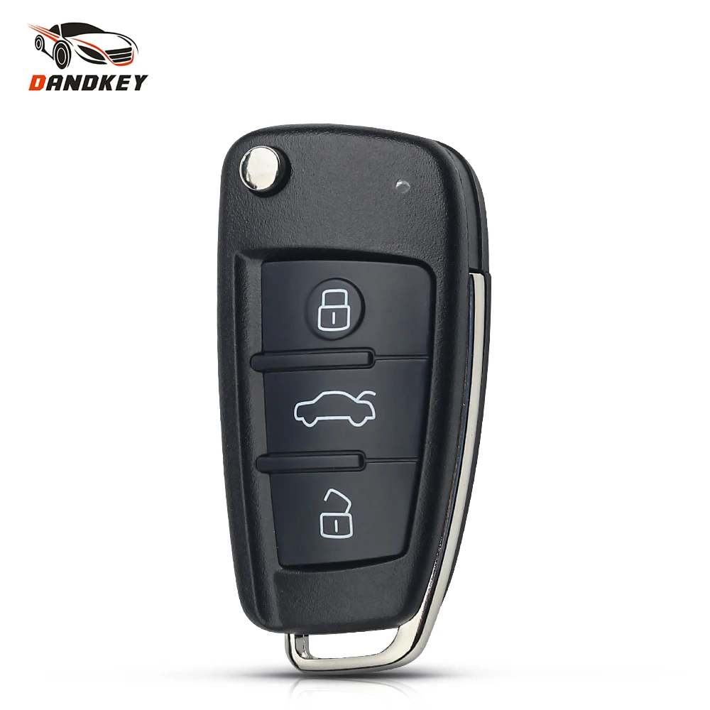 Dandkey Folding Flip Remote Car Key Shell Case 3 Button Case For AUDI A6 For VW For Pasha for Bora for Skoda For Seat No Blade