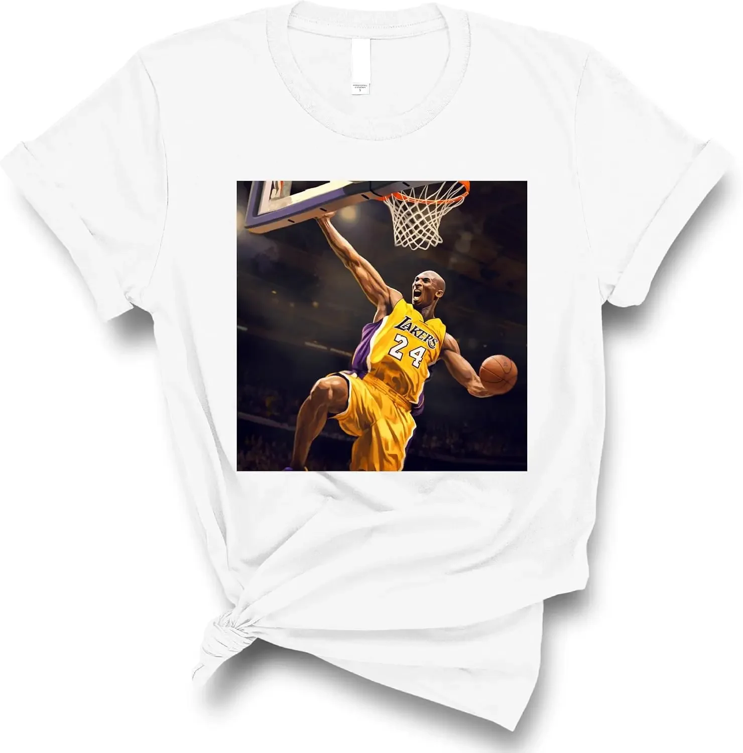 Kobe The Basketball Legend Graphic T-Shirt, Los Angeles Basketball Fan Shirt, Casual Athletic Style, Black Mamba Shirt