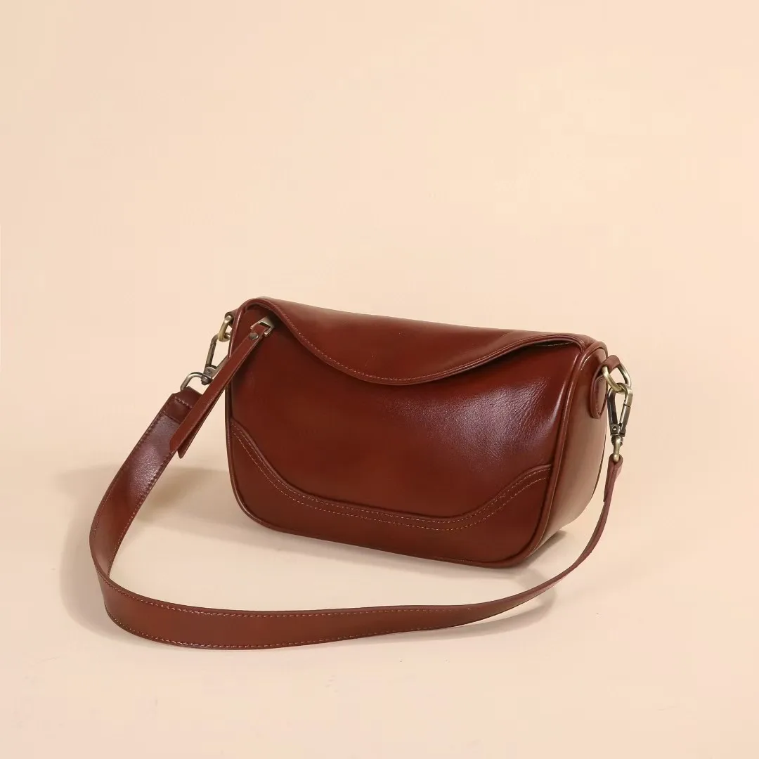 

New High-End Feel Crossbody Bag Single Shoulder Bag Genuine Leather Dumpling Bag Women's Elegant Fashionable Neutral Minima
