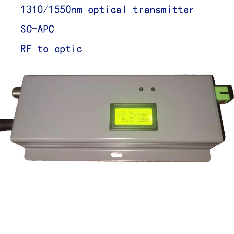 

New FTTH 1010AGC-1550 Optical Fiber Transmitter 1550nm CATV Optical Transmitter With SC/APC Connector RF Input With LCD Display