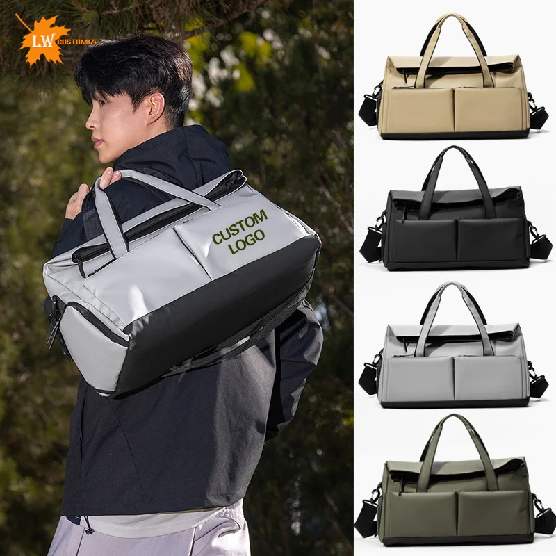 Ladies' sports bag custom logo gym bag men's travel handbag waterproof women's shoulder bag personalized printed pattern