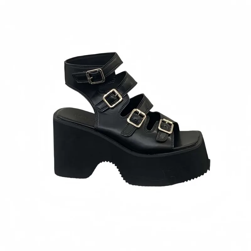 

Thick Heel Fashionable Beach Sandals Women's Simple Match Fairy Style High Heel Roman Sandals Spring Summer Polyurethane Rubber