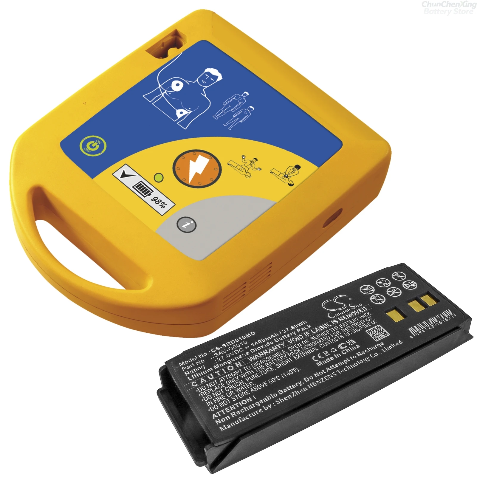 Cameron Sino 27V 1400mAh Replacement Medical battery SAV-C0010 SAV-C0904 for SaverOne Saver One D P Semi Automatic