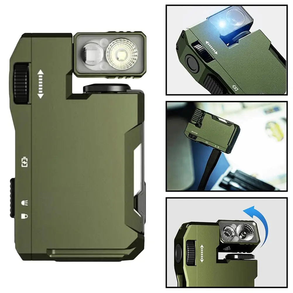 

EDC Flashlight 400Lumens Portable Pocket Mini Light Waterproof Torch 180° Rotating Head With Magnetic Tail For Outdoor F5I5