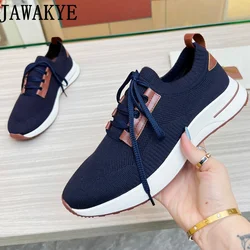 Women & Men's Knitted Sneakers Breathable Trendy Casual Shoes Luxury Brand Unisex Tennis Shoes Male Athletic Walking Shoes