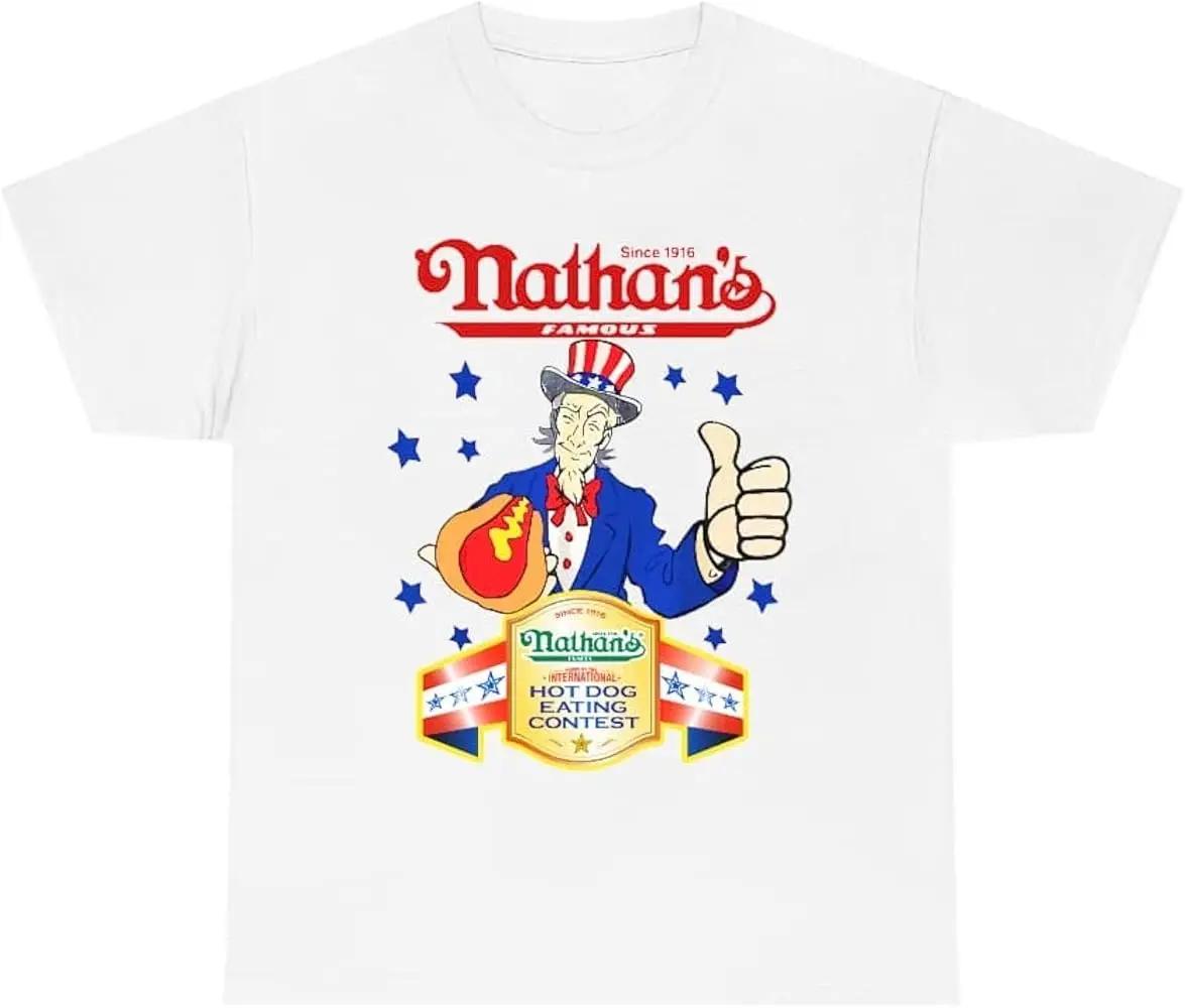 Chestnut Nathans Hot Dog Eating Contest T-Shirt for Men Women  Summer Tees Cotton Luxury brand vintage oversized