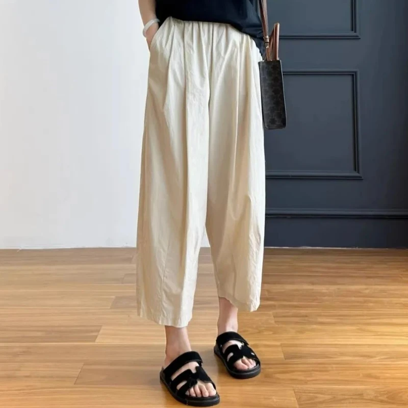 Pants Women Classic Simple All-match Popular Loose Streetwear Elegant Ankle-Length Ladies Holiday Solid Ulzzang Attractive Daily