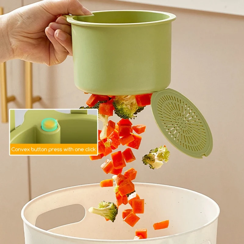Creative Kitchen Sink Hanging Strainer Basket Detachable Openable Bottom Cover Kitchen Garbage Filter Quickly Drain Clean Rack