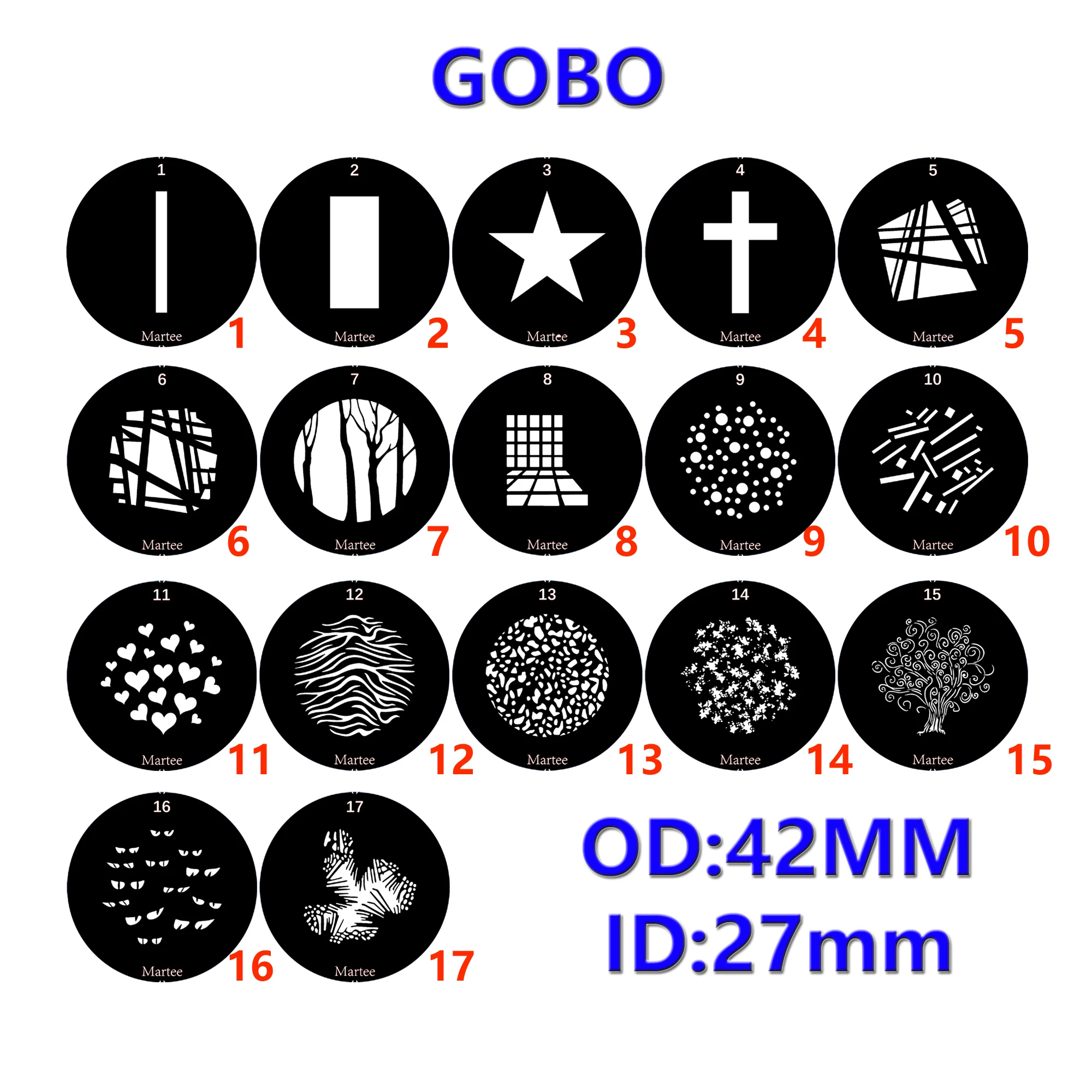 42mm Diameter mask GOBO magnetic,Still life Setup, Compatible with Ambitful Al20 Mini spotlight ,Ml100 Bi ,Background projection