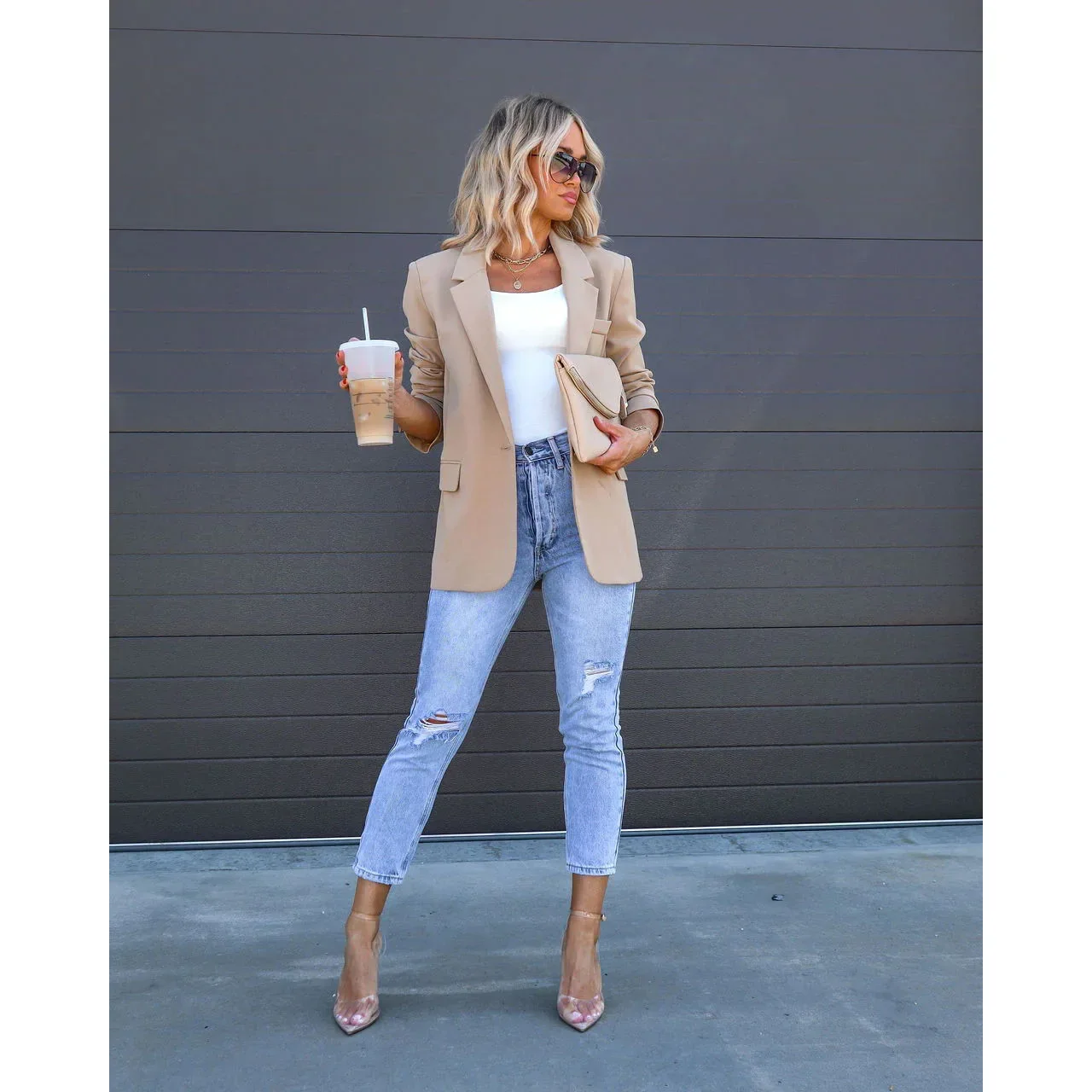 

Pocket Women's Blazer Fashion Women Autumn Winter New Casual Loose Multi-Color Split Jacket Long Sleeve