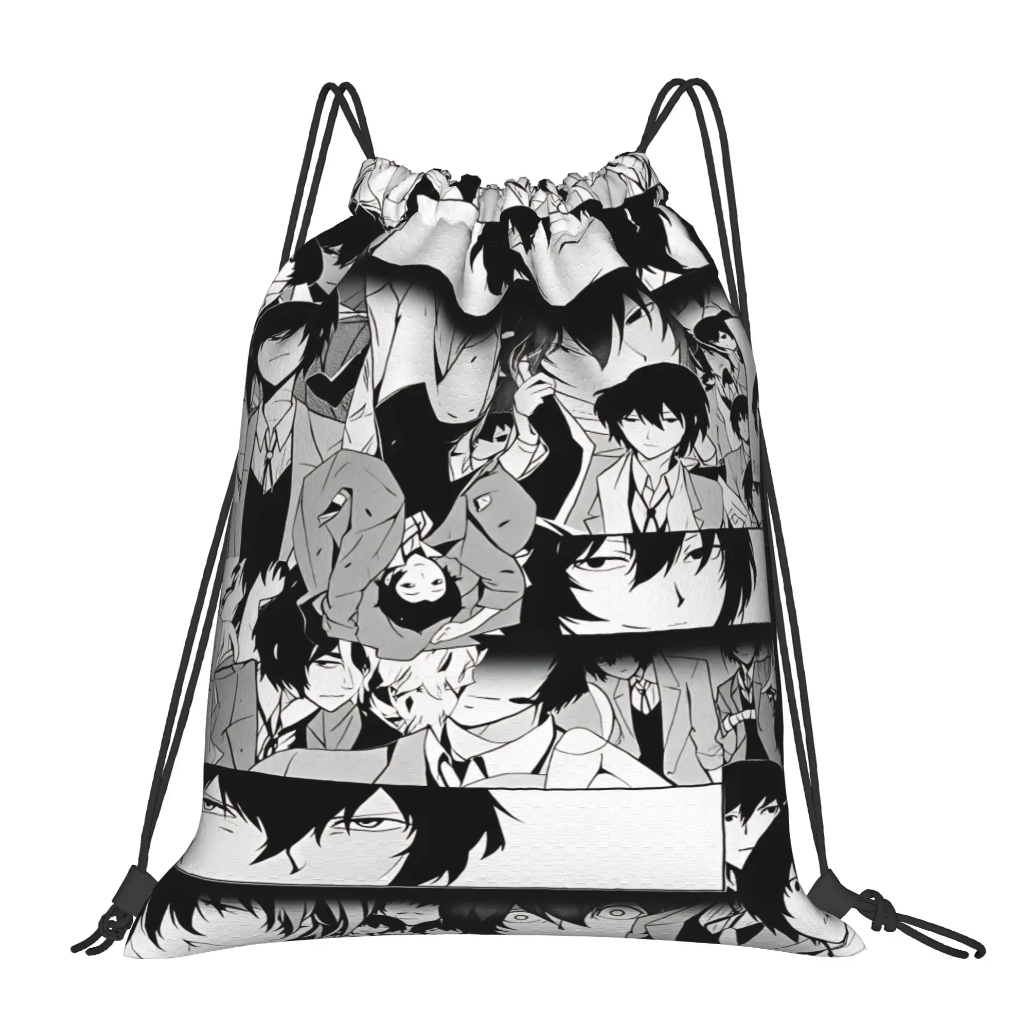 Dazai Backpack  Bungos StrayDogs Large Capacity Women Sports Camping Print Sackpack String Bags