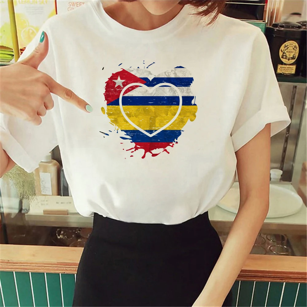 

Colombia t shirt women harajuku streetwear manga top female designer graphic Japanese clothing