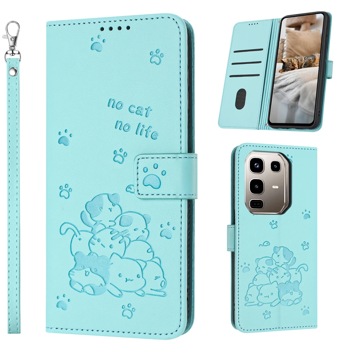 

Флип-кожаный чехол для телефона GALAXY M06 F06 M16 F16 M56 M35 F55 C55 M55 F15 M15 F14 M14 F04 M04 Чехлы с тиснением Kitten Cover