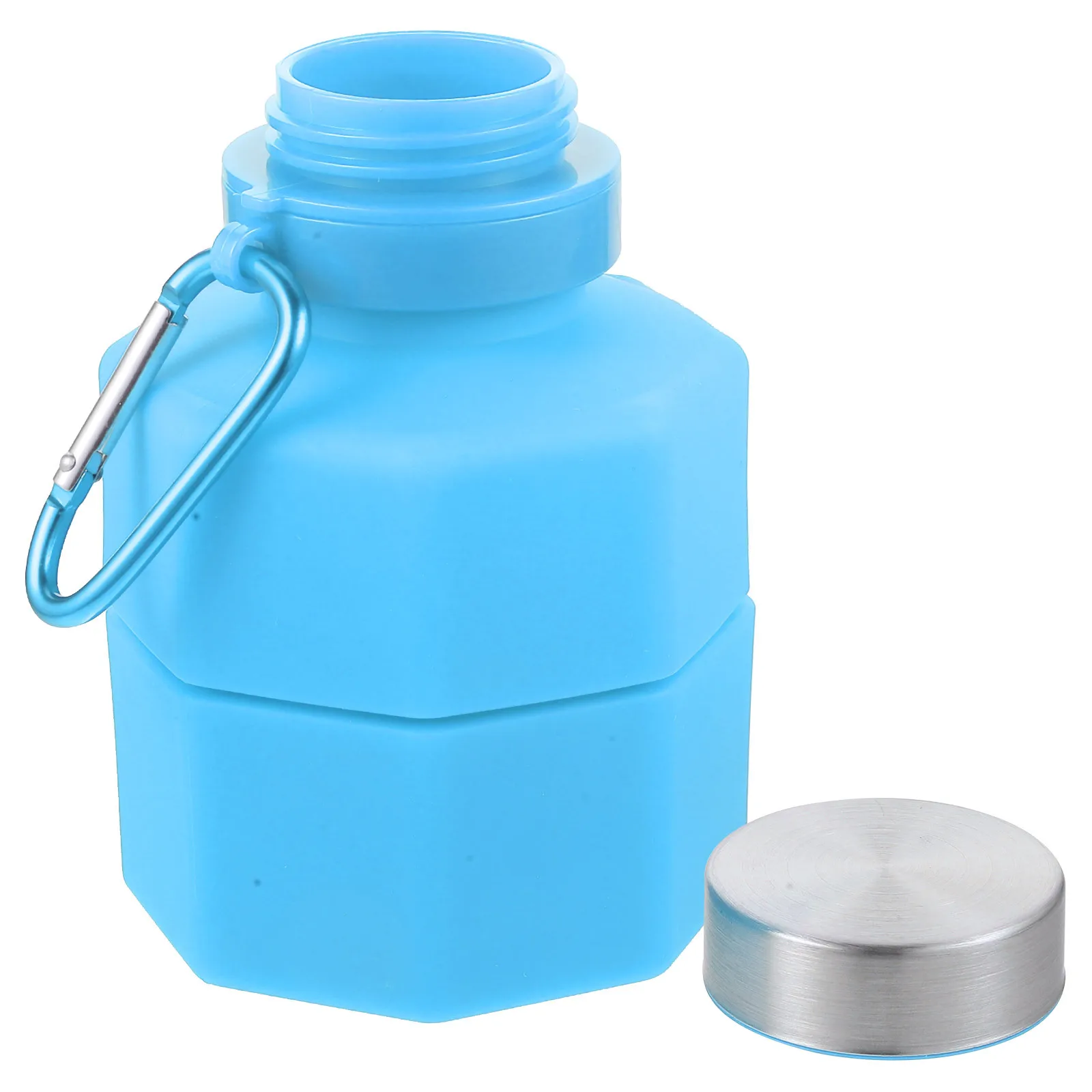 

Collapsible Water Bottles Creative Dumbbell Shape Drinking Sports Portable Cup Dumbbells Blue Workout Wrist