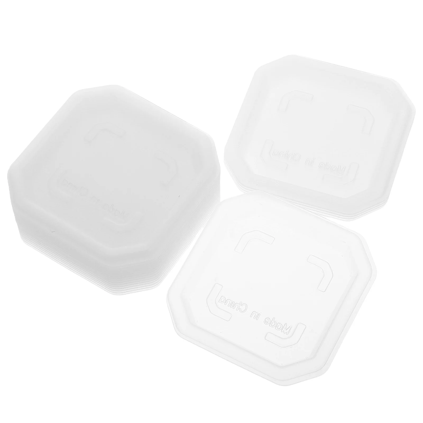 

20Pcs Space Saving Square Plant Saucers Clear Plastic Water Catcher Trays for Various Plants Garden Trays for Plants