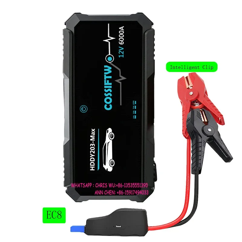 

6000A Car Battery Jump Starter for All Gas or Upto 12L Powerful Car Jump Starter with Dual USB Quick Charge and DC Output