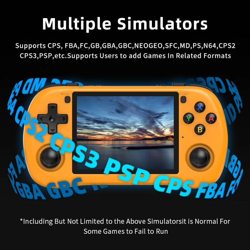 Powkiddy X35H وحدة تحكم بجهاز لعب محمول 3.5 بوصة IPS شاشة PowkiddyOS نظام Linux يدعم ألعاب Mltiplayer رخيصة للأطفال Gifs