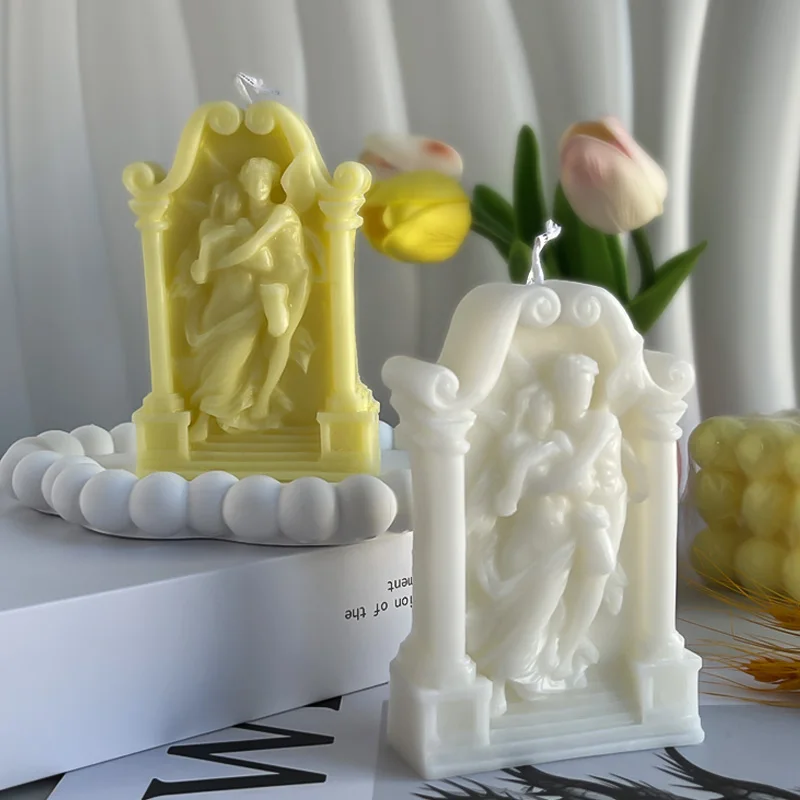 Ancient Greek Couple Love Messenger Silicone Candle DIY Arch Angel Candle Soap Resin Chocolate Mold Gifts Craft