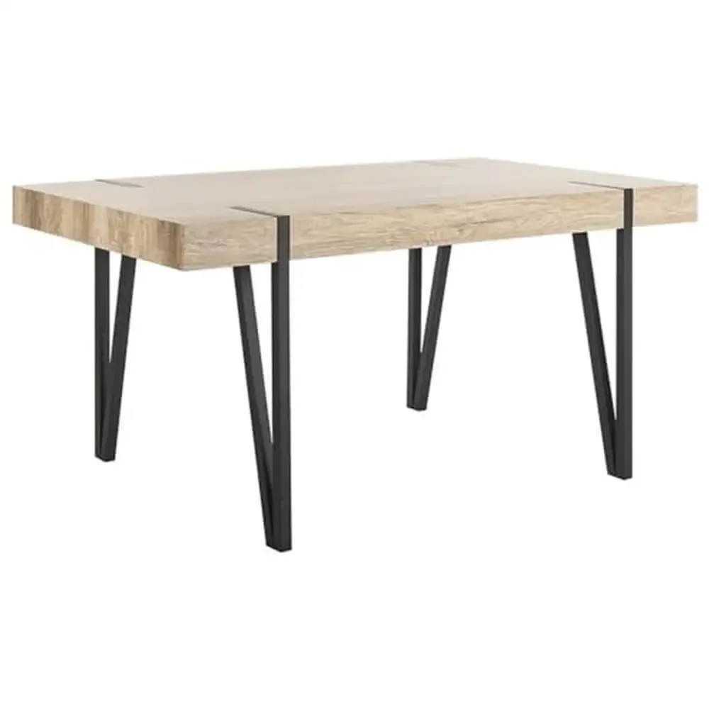 Mesa de jantar industrial rústica MDF Canyon Acabamento cinza feito em madeira de ferro retangular 35,4"P x 59,1"L x 29,5"H 100lbs de capacidade