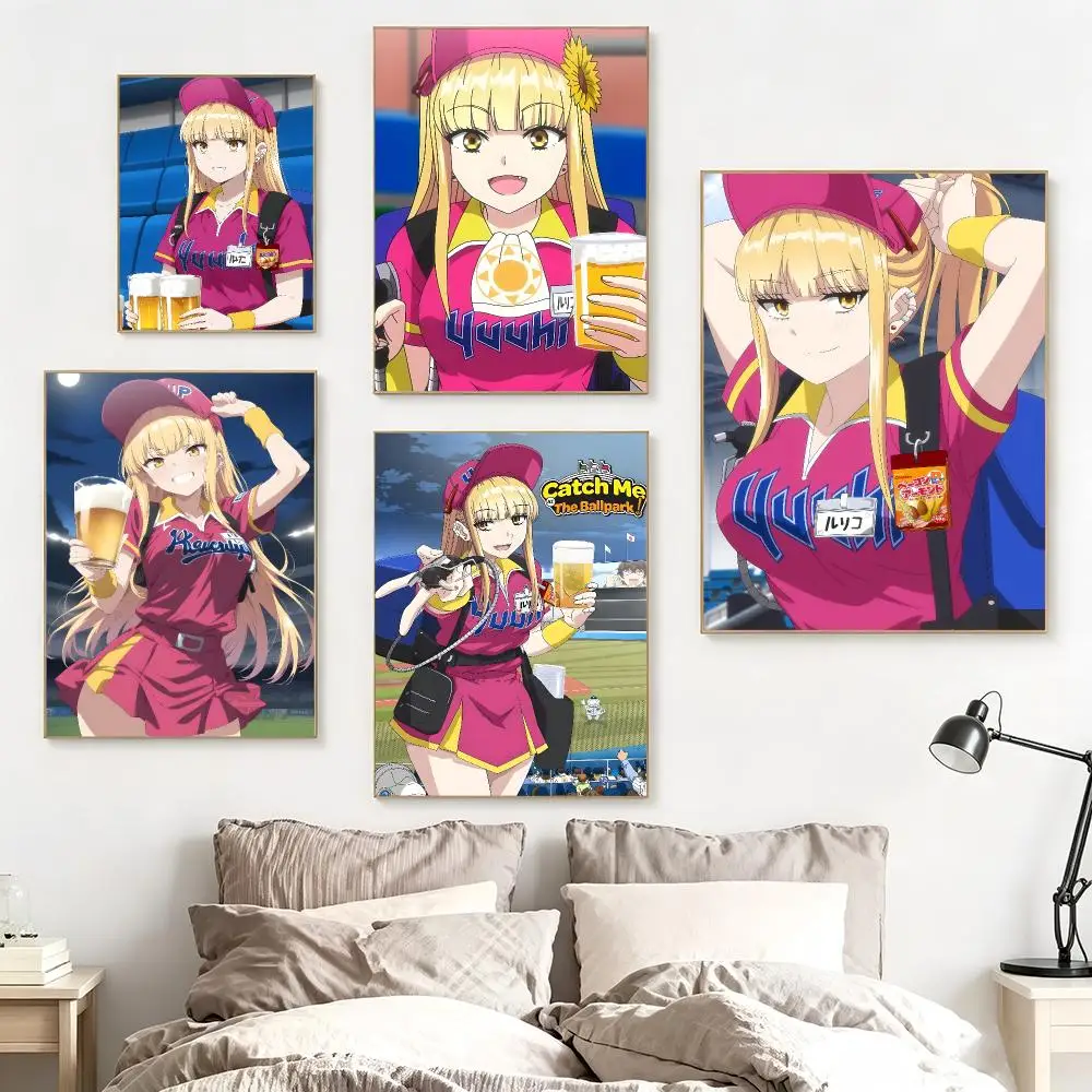Japanese Anime C-Catch Me at the Ballpark Poster impermeable para el hogar sala de estar dormitorio bar decoracion estetica