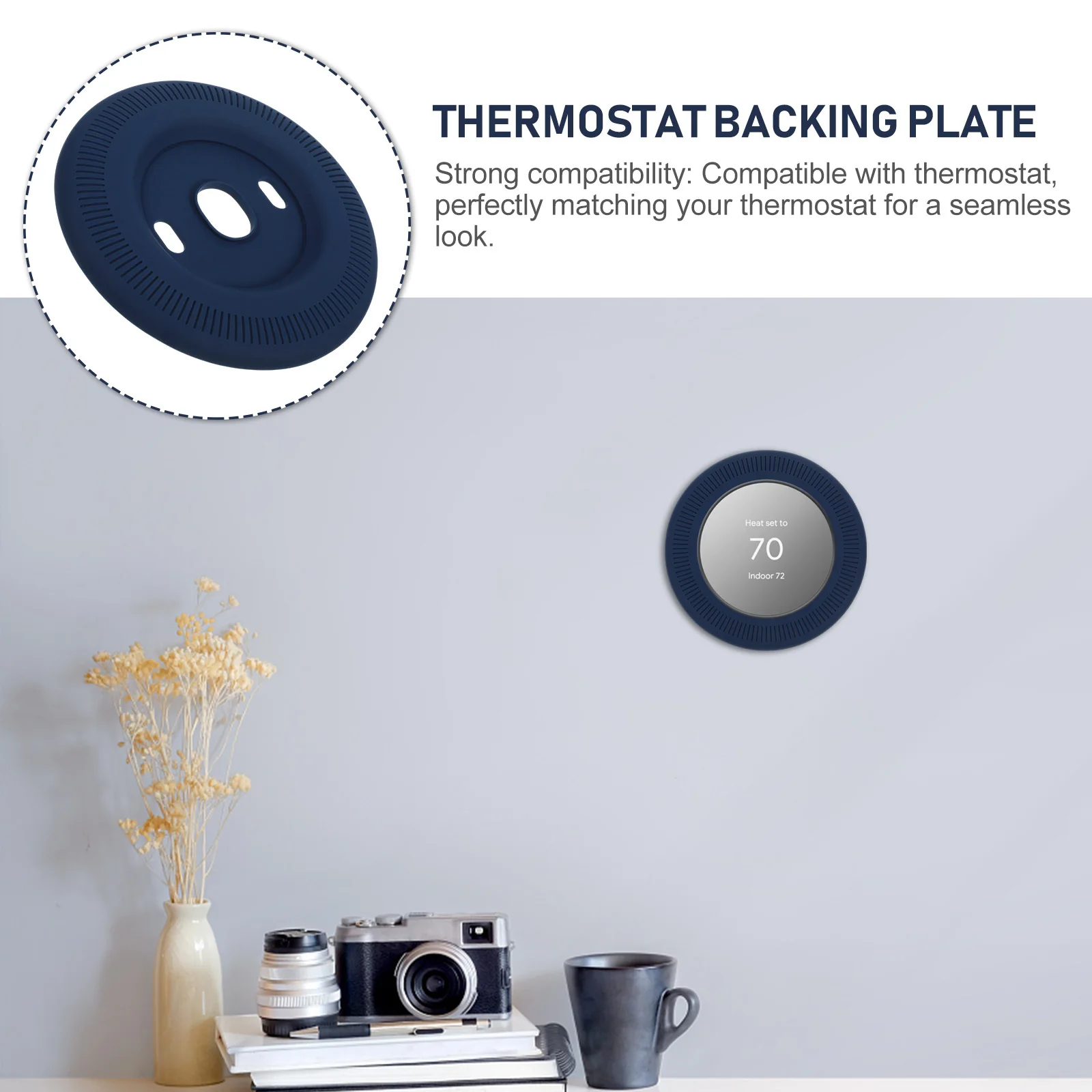 

Thermostat Wall Cover Silicone Trim Plate For Nest Universal Fit Backing Plate Protection Smart Temperature Control System