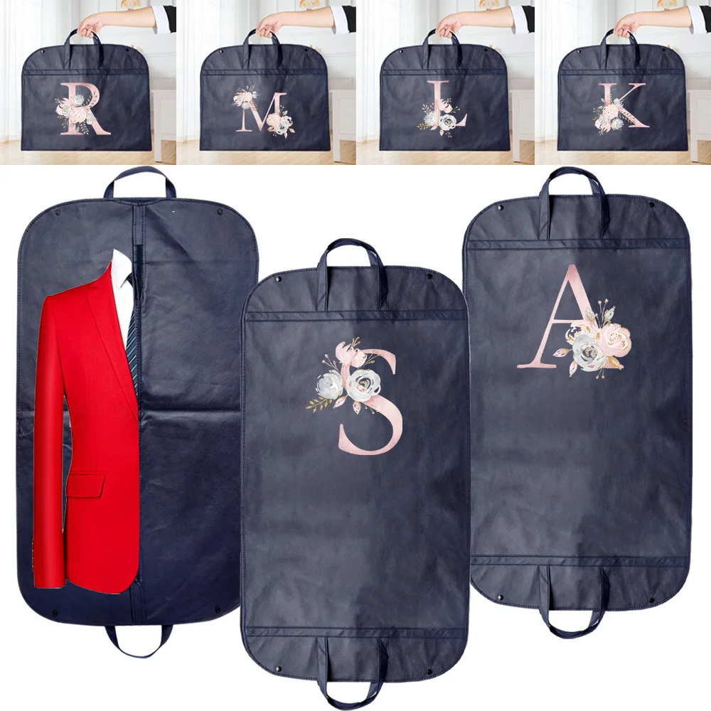 

Clothing Storage Pack Hanging Organizing Bag Travel Enclosed Zipper Bags Foldable Clothing Cover Pink Flower Series