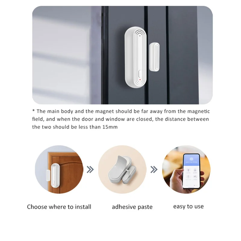 مستشعر إنذار للباب والنافذة الذكي HFES مع وظيفة كشف مفتوحة/مغلقة، إنذار ضد السرقة عن بعد