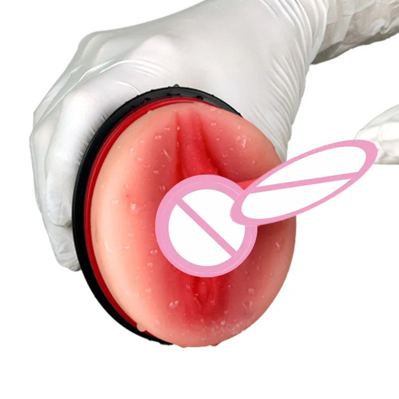 Carne grande, realista, ligero, Vagina y ano, doble taza de masturbación masculina feliz, juguete sexual de bolsillo para hombres, entrenador de pene