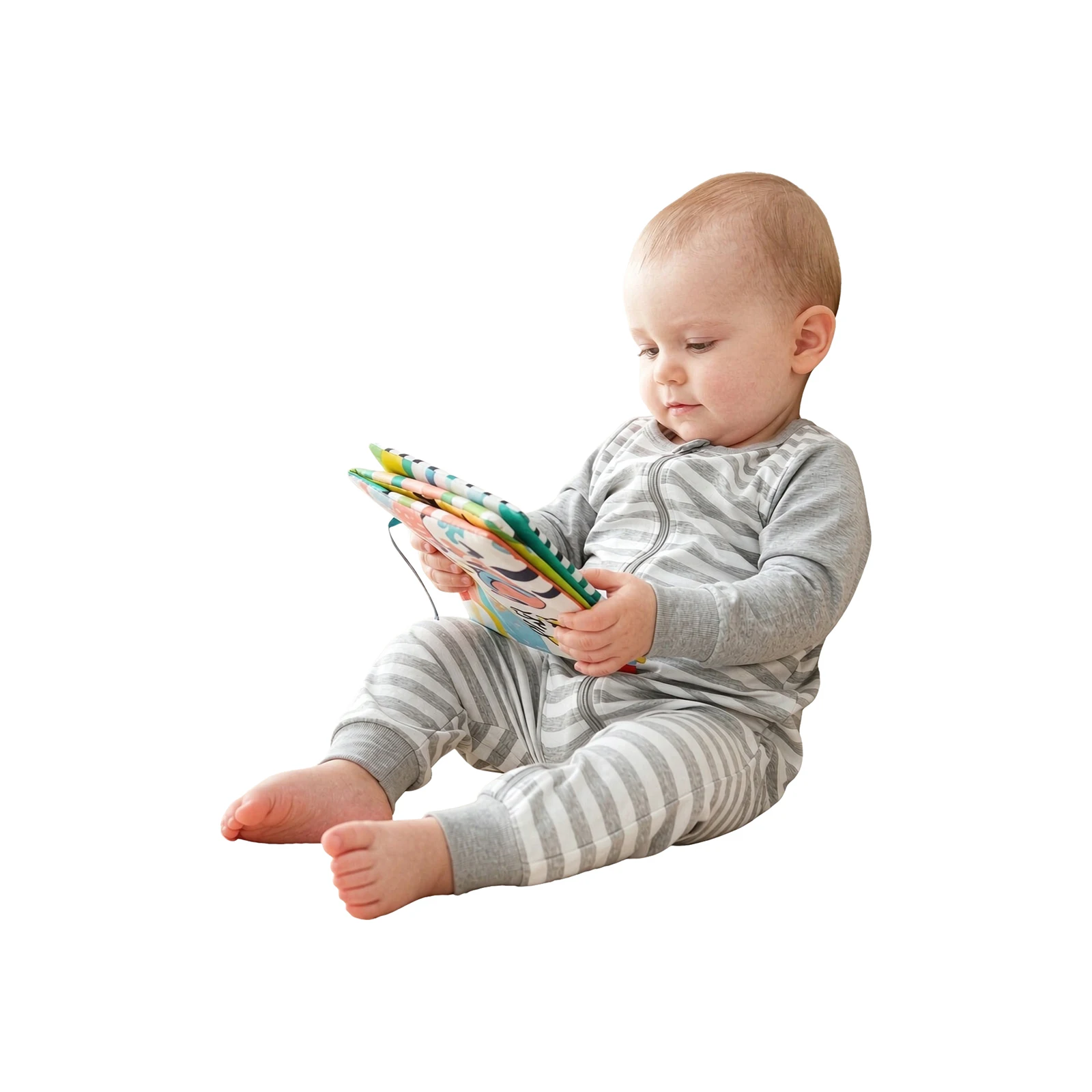 Toddler Baby Boys Girls Adaptive Striped Jumpsuit Long Sleeve Zipper Front Bodysuit Cotton Rompers for Outdoor Play Home Park