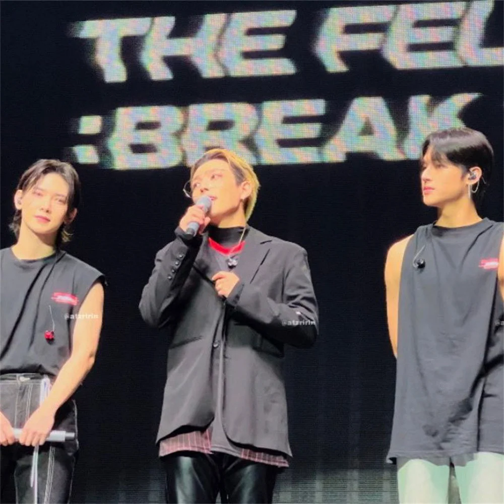 KPOP ATEEZ 2023 BREAK THE WALL Concert T-Shirt O-Neck Sleeve Letter Printing T-Shirt HongJoong SeongHwa Fans Support Clothes