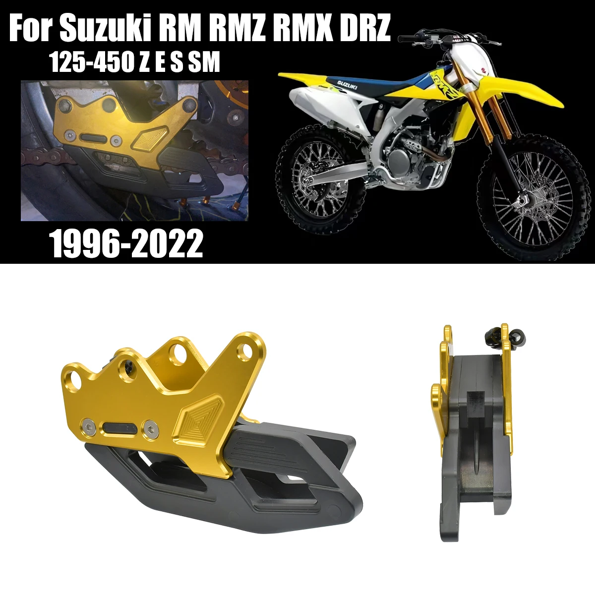 

Motorcycle CNC Chain Guide Guard For For Suzuki RM125 RM250 RMZ250 RMZ450 RMZ450Z DRZ400SM RM 125 250 Z250 Z450 Z450Z Z400SM