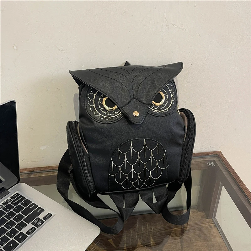 Owl Shape Embossed Shoulder Backpack Bags Satchel Travel Bag Fashion Womens' PU Backpack Casual