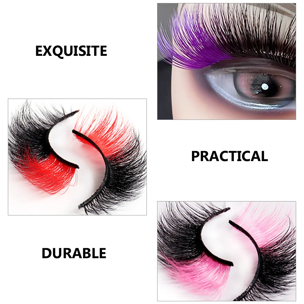 

Colored Eyelashes Long False Cosplay Eyelashes Lashes For Halloween Festival Cosplay Party Women Stand Out Look