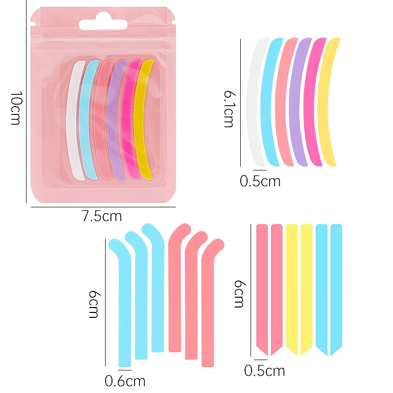 6pcs Eyelash Lifting Silicone Stripe Reusable Eye Lash Lift Curler Pad Perm Ribbon Eyelashes Extension Supplies Makeup Tools