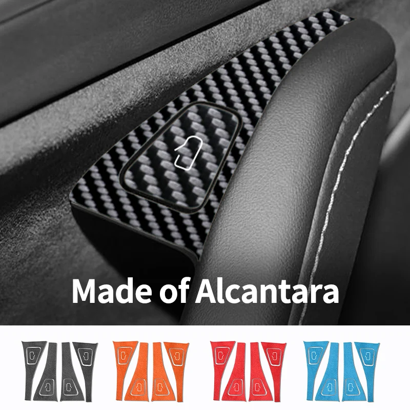 

For Tesla Model 3 (2019-2022)/Modely (2019~) Car Door Switch Button Anti Scratch Trim Sticker Carbon Fiber Interior Accessories
