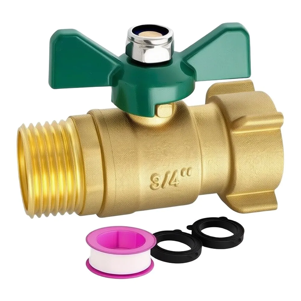 Brass Shut Off Valve for Garden Hoses with 3/4 Inch Standard Thread and 0.6 Inch Internal Passage for Efficient Flow