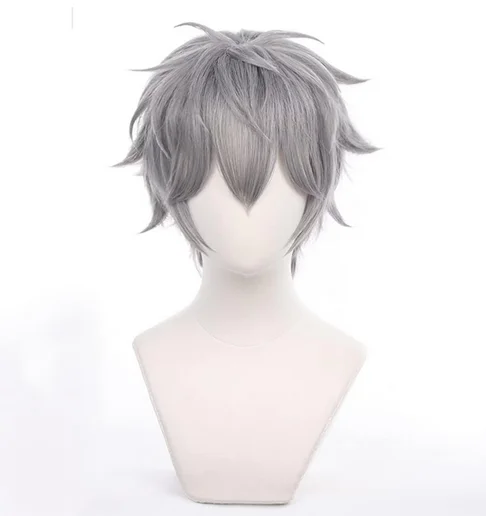 Grey Cosplay Wig for Anime Ensemble Stars Sena Izumi Short Straight Heat Resistant Fiber Synthetic for Halloween Wigs