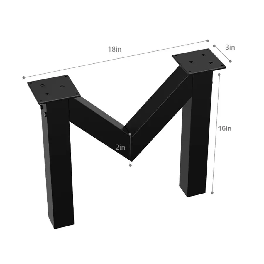 

16 Black MShape Metal Table Legs 2PCS Coffee Table Legs Heavy Duty Furniture Legs Bench Legs Mid Century Modern Metal Legs for C