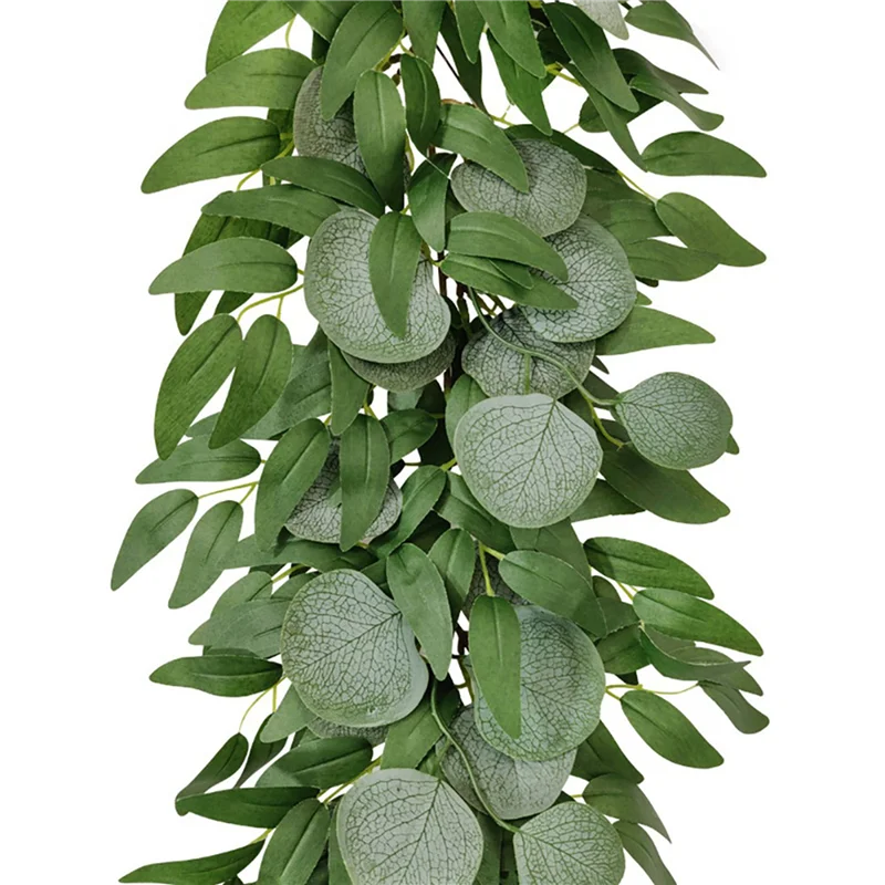 

AB33-6X Artificial Eucalyptus And Willow Vines Faux Garland Ivy For Wedding Backdrop Arch Wall Decor Table Runner Vine