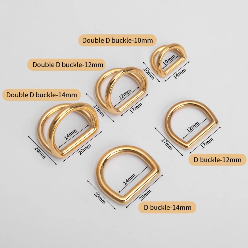 WUTA High Quality Stainless Steel Double D-ring Buckle Strap Hand Bag Purse Belt Sewing Keychains DIY Leather Craft Accessories