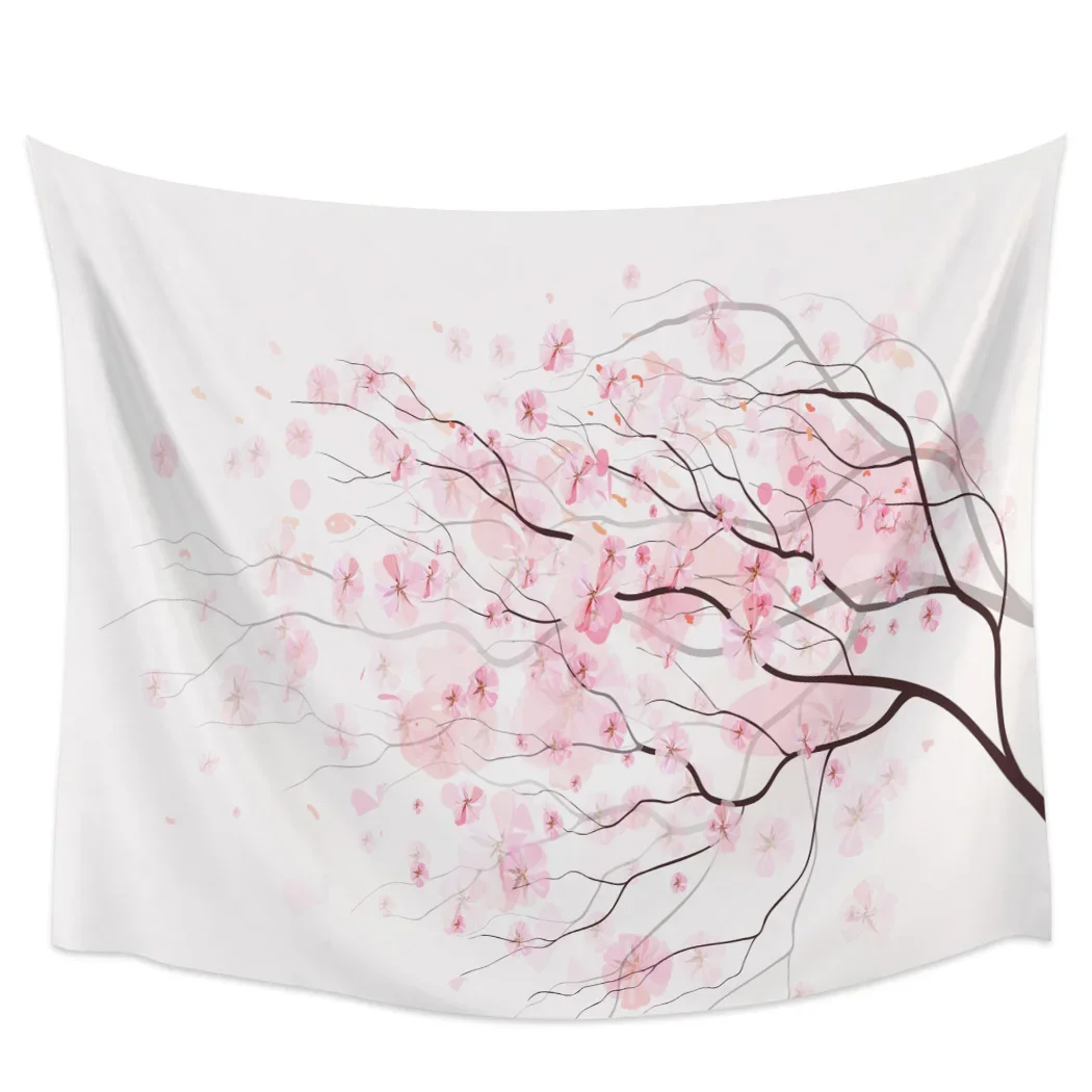 

Cherry Blossoms Tree Branches Pink Tapestry Background Wall Covering Home Decoration Blanket Bedroom Wall Hanging Tapestries