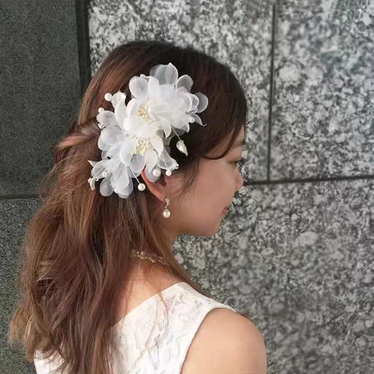Ancient-Style Peach Blossom Fairy-Like Handmade Hair Accessory, Summer Pink Flower Branch Headpiece, Holiday Photography Performance Side Clip Hair Accessory