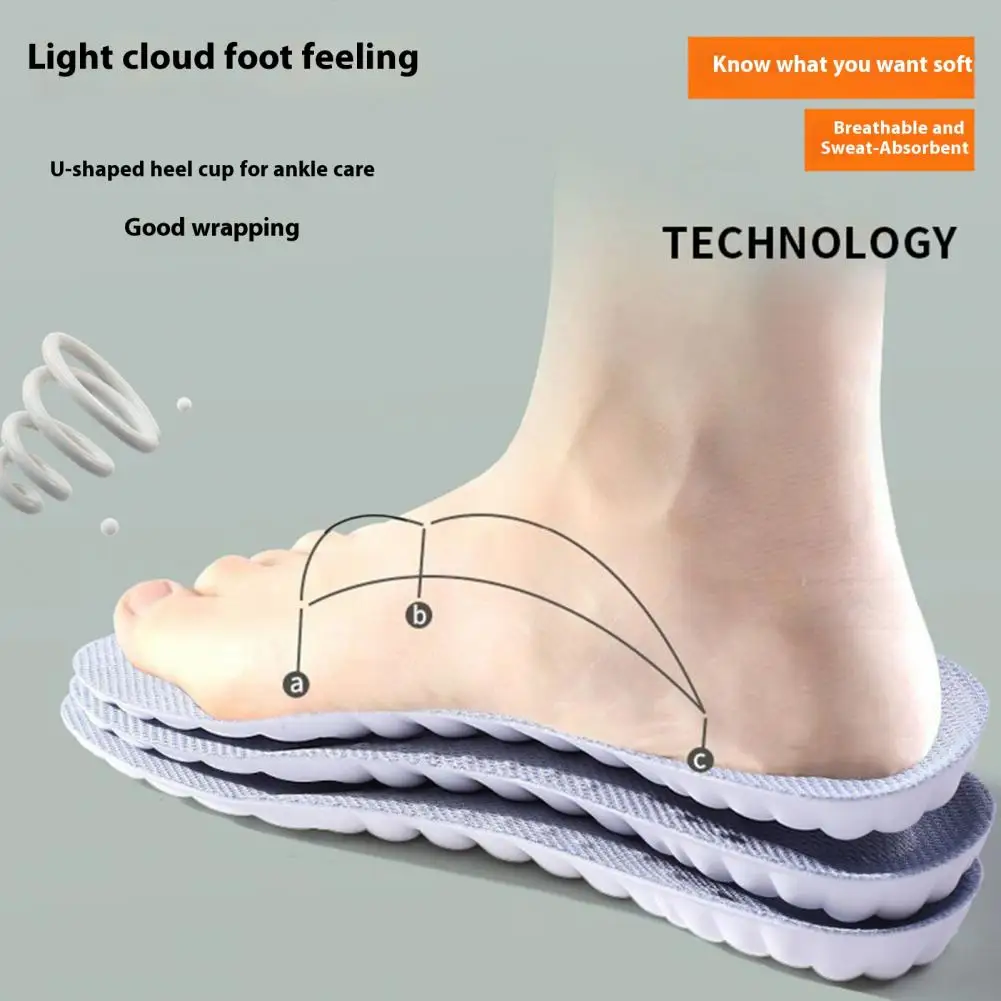 

Arch Support Insoles for Foot Fatigue Relief Shock Absorbing Insoles Breathable Sweat-Absorbing Sports Insoles for Unisex