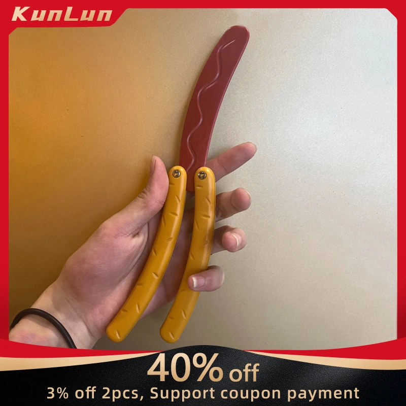 Game Peripheral Hot Dog Toy Knife Stress Relief Hand Eye Coordination Training Knife Novelty Food Weapons Model  Gamer Gift