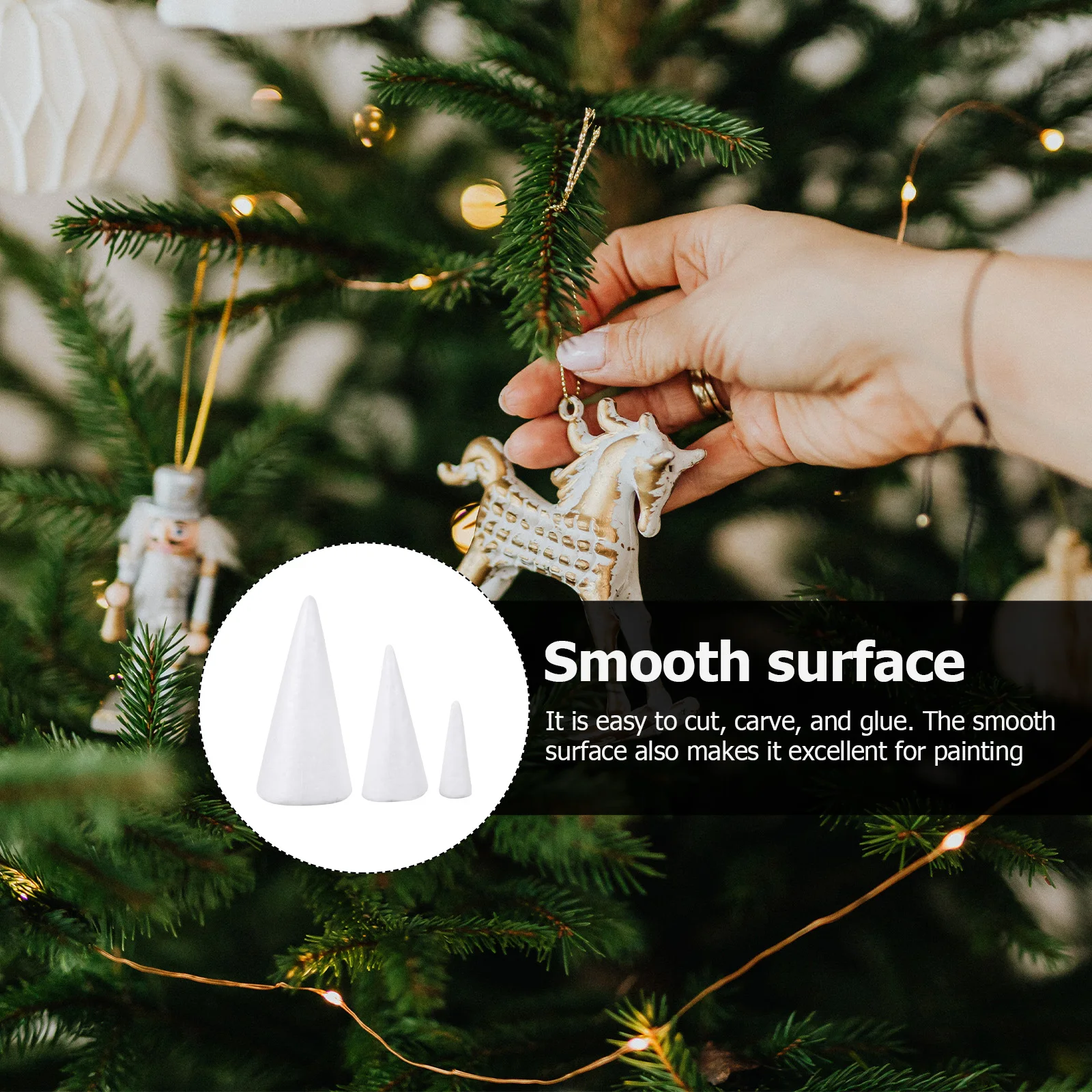 24 Pcs Felt Christmas Tree Decoration Decorations Craft Making Cones Material Crafts