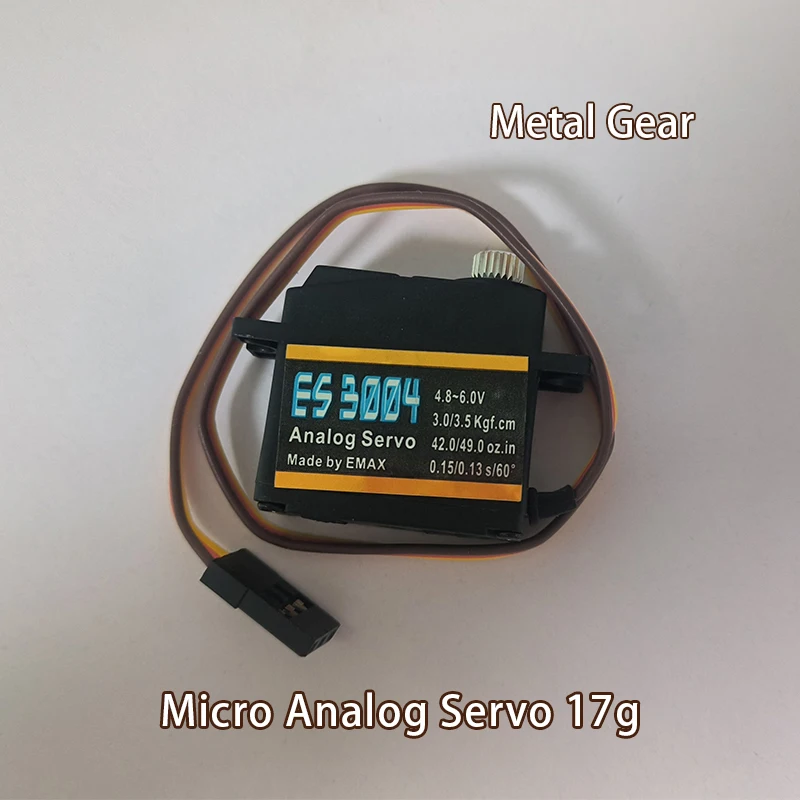

ES3004 Micro Analog Servo 17g Metal Gear 4.8V-6.0V for DIY Drones Airplane Aircraft Car Robot Accessories RC Servos Model Toys